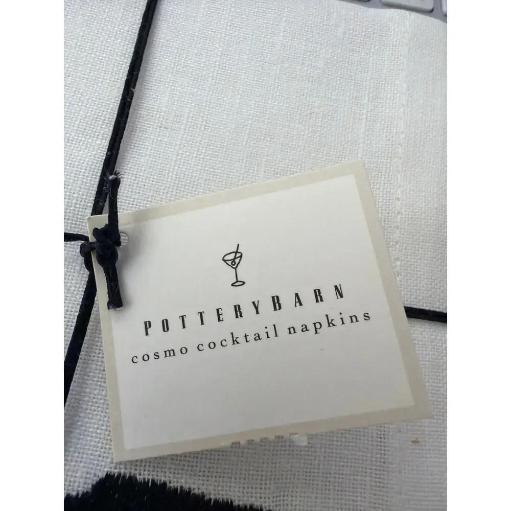 Pottery barn Cosmo Cocktail Linen Napkins New Set of 4